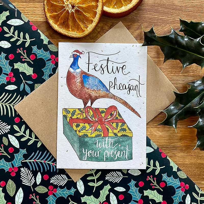 Festive Pheasant - Plantable Wildflower Seed Card