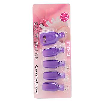 5 sztuk Żel Żel Remover Clips Home Salon Toenail UV Gel Soak Off Cap Wrap Nail Art ToolPurple