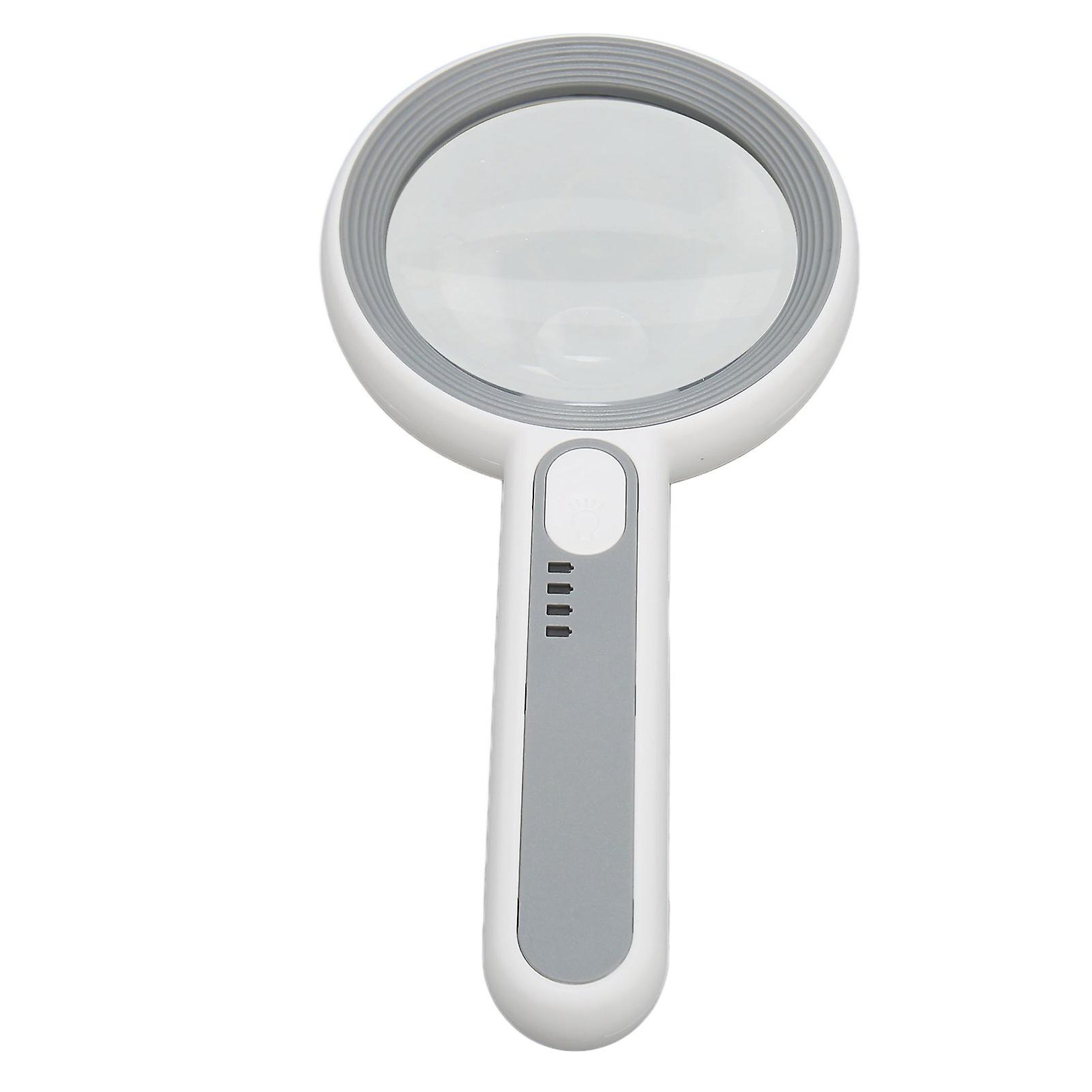Lighted Magnifying Glass 5X 12X Ergonomic Touch Switch LED Light 3 Modes Handheld Magnifier for Seniors Reading Jewelry 