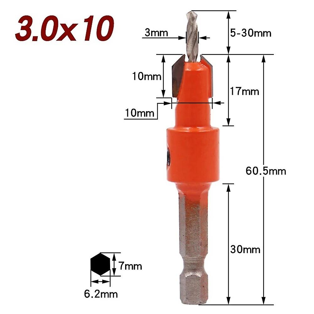 1pc Woodworking Tools Wood Drill Bits Hex Shank Countersink Drill Bit Salad Drill Step Drill Drill Power Tools~1600