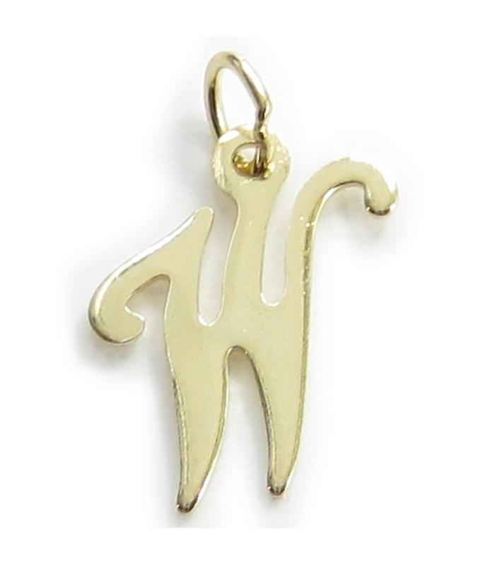 Initial W Letter 9ct Yellow Gold Charm .375 X1 Letters Initials Charms