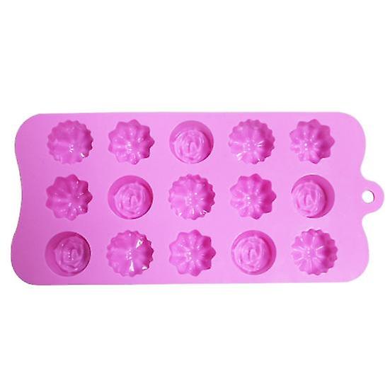 Ice Tray Mold 15 Stereoscopic Flower Grid Non-stick Easy Demolding Chocolate Baking DIY Ice Lattice Moulds