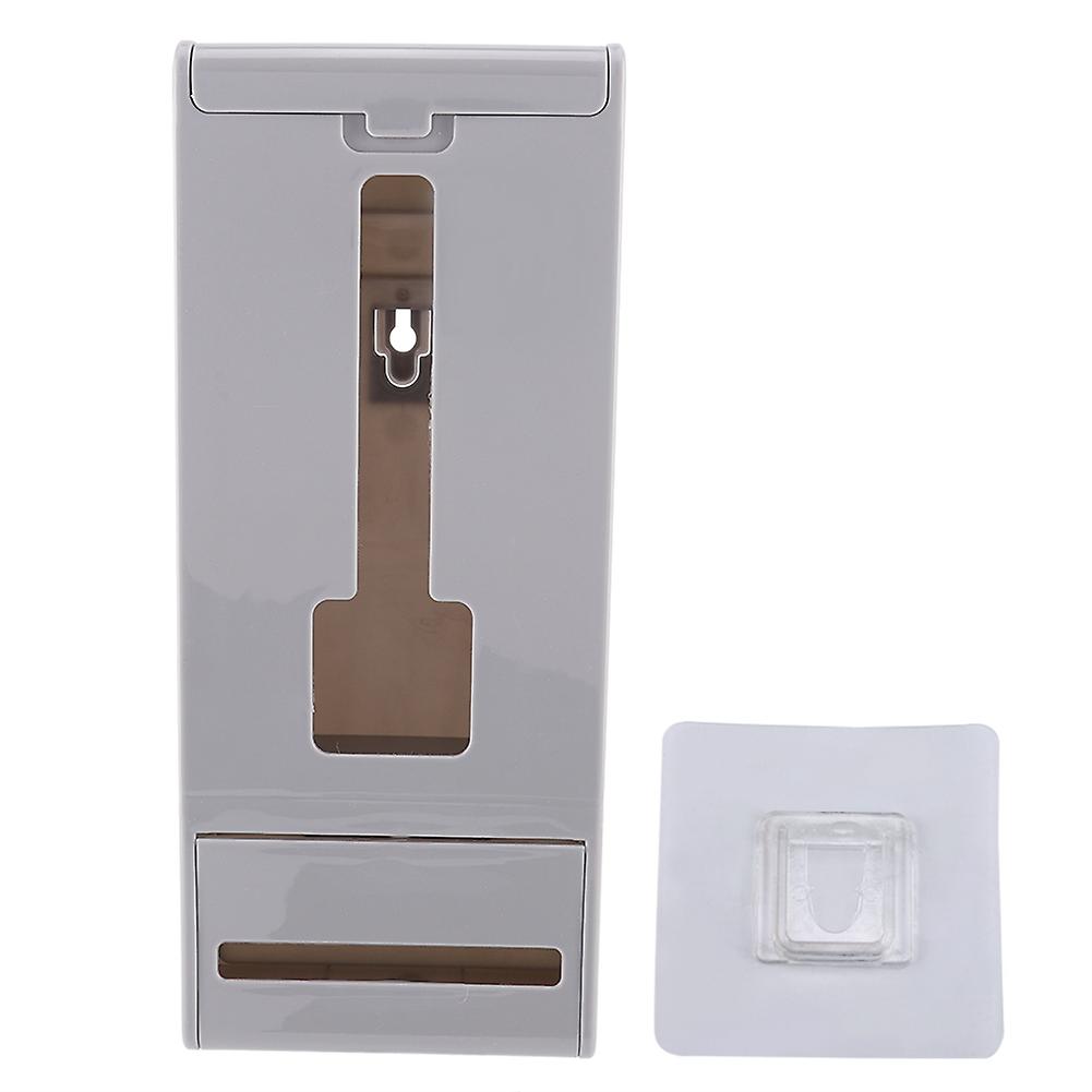 Plastic Wall Mounted Container Holder Garbage Dispenser Storage Box (Grey)