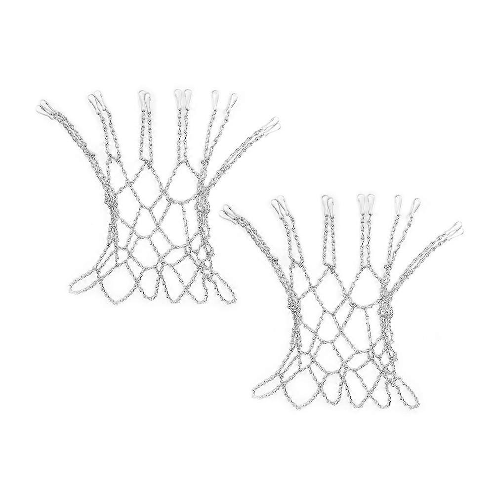 2 Pcs Iron Chain Basketball Net Professional Standard Heavy Duty Basketball Goal Net Replacement Basketball Net