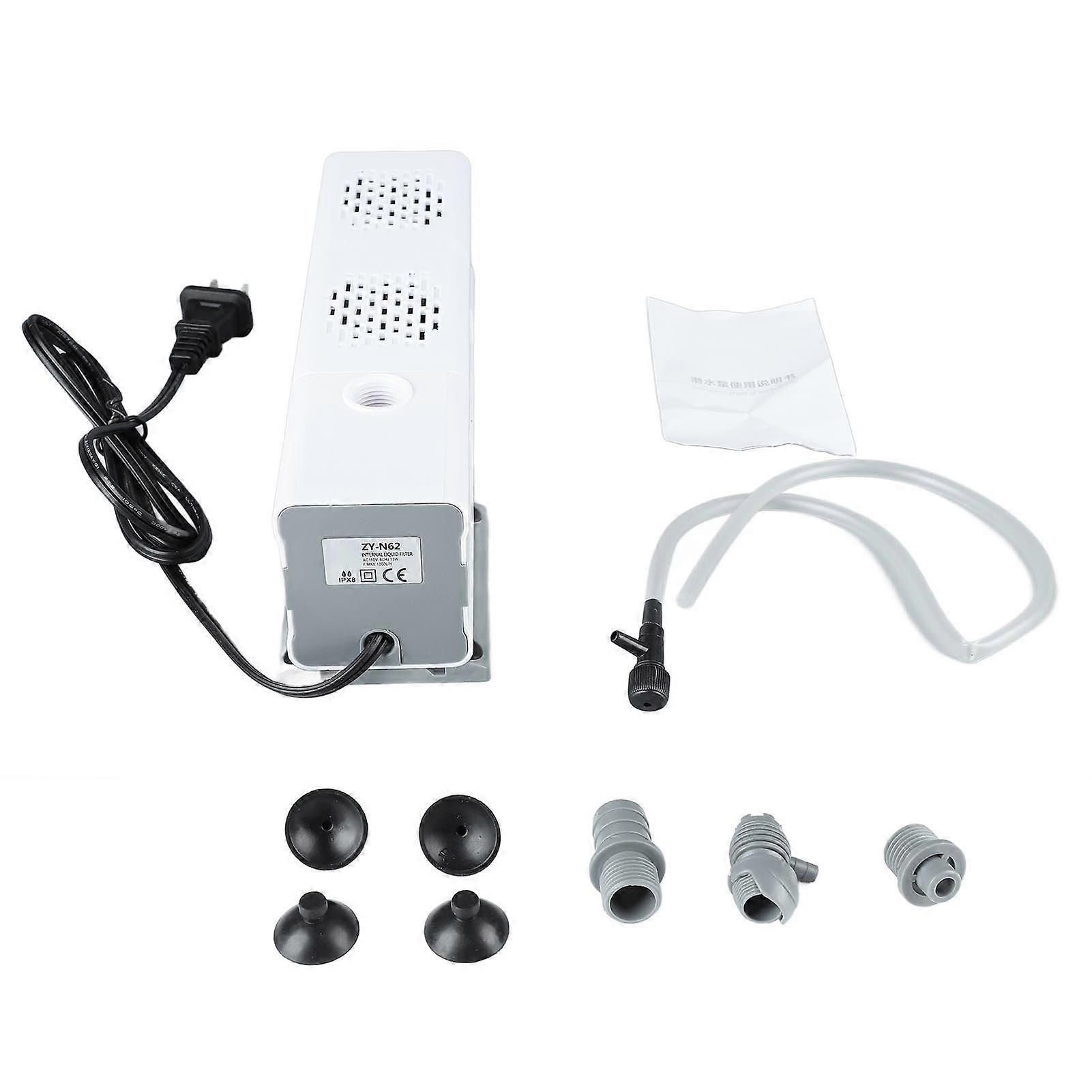 Fish Tank Internal Filter 15W High Efficiency Oxygenation Adjustable Air Volume Aquarium Submersible Filter US Plug 110V