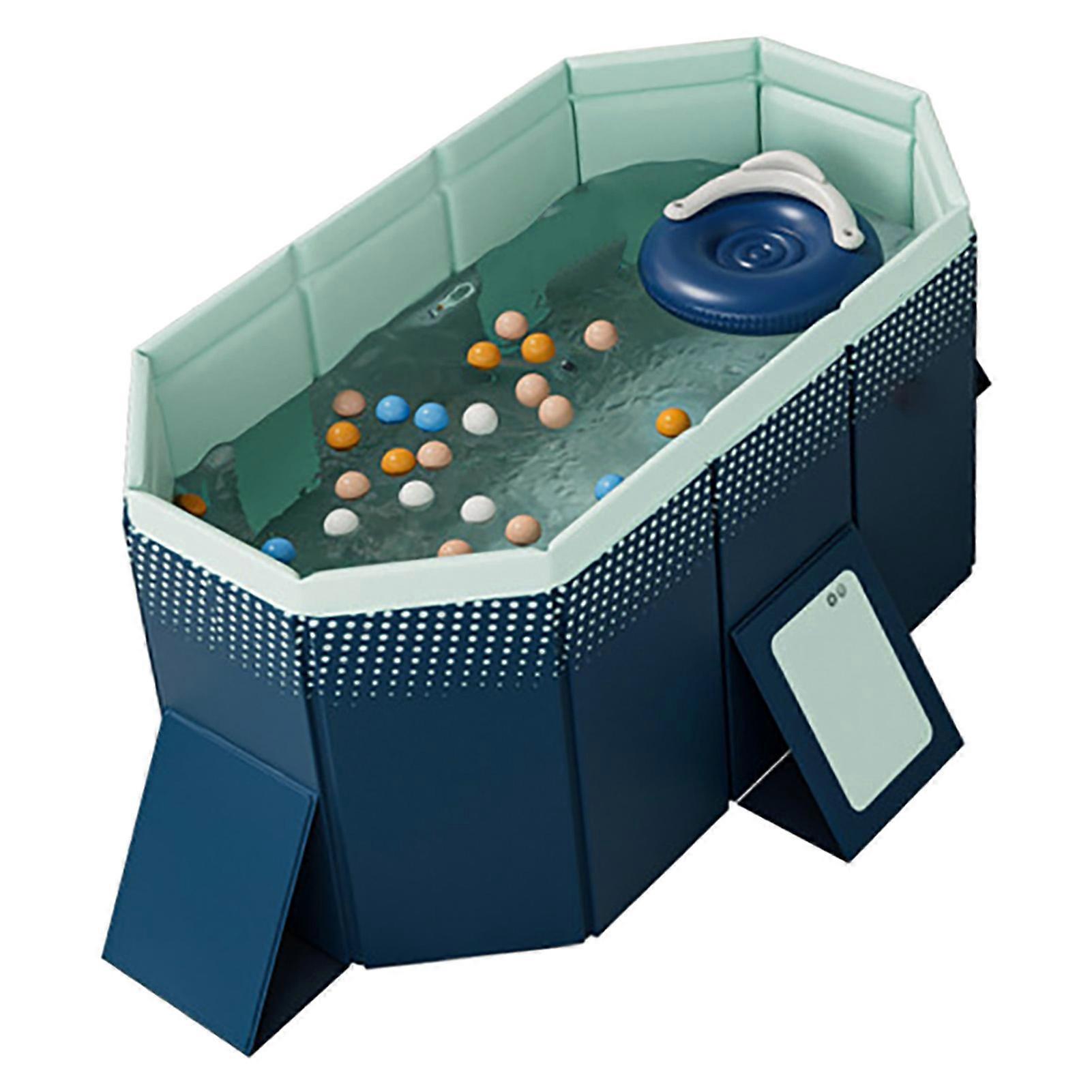 1.6m Foldable Pool Rectangular Shaped Thickened Pvc Swimming Pool For Home Use Blue