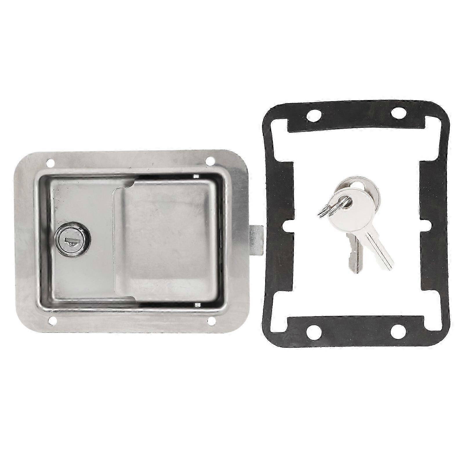 Stainless Steel Toolbox Lock RV Handle Latch Paddle Lock with 2 Keys for Trailer Truck Camper