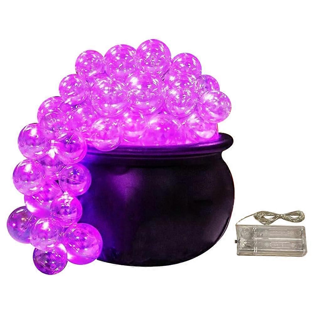 Halloween Bubbling Cauldron Set Halloween Decorations Indoor DIY Kit with Clear Ball Halloween Decor Pink-Purple Battery