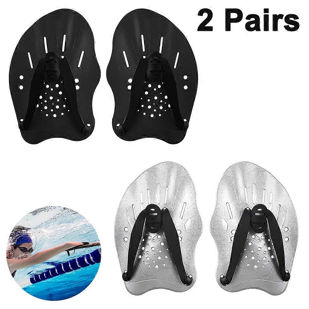 2 Pairs Swim Paddle Hand, Training Paddle Adjustable Diving Training-27
