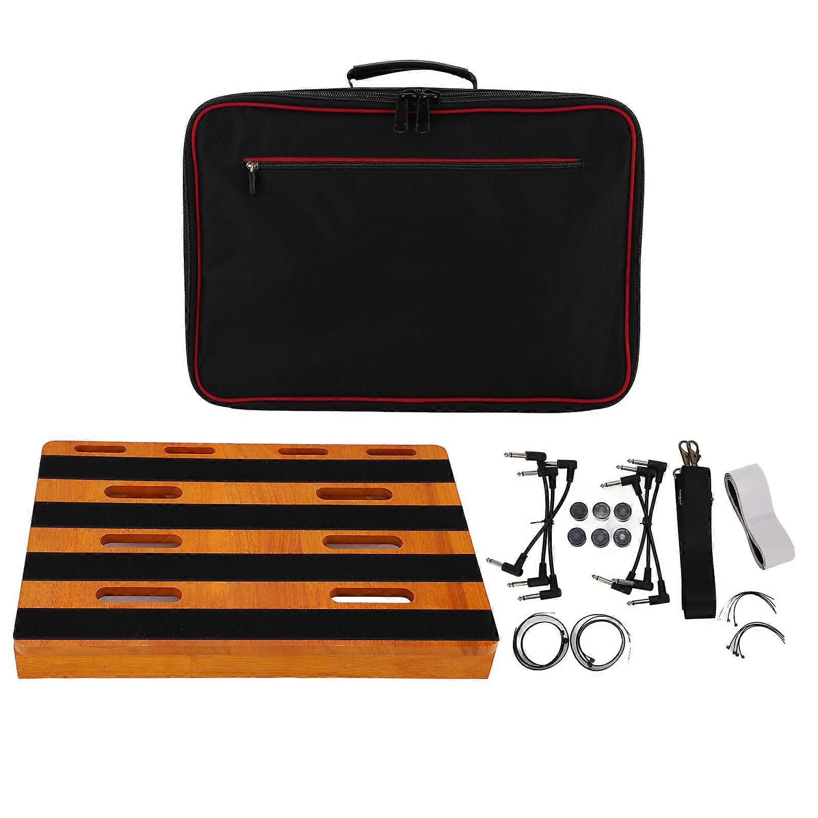 Gitarpedalbrett Bøkeeffekt Trefarge Sklisikkert Tilbehør til musikkinstrumenter