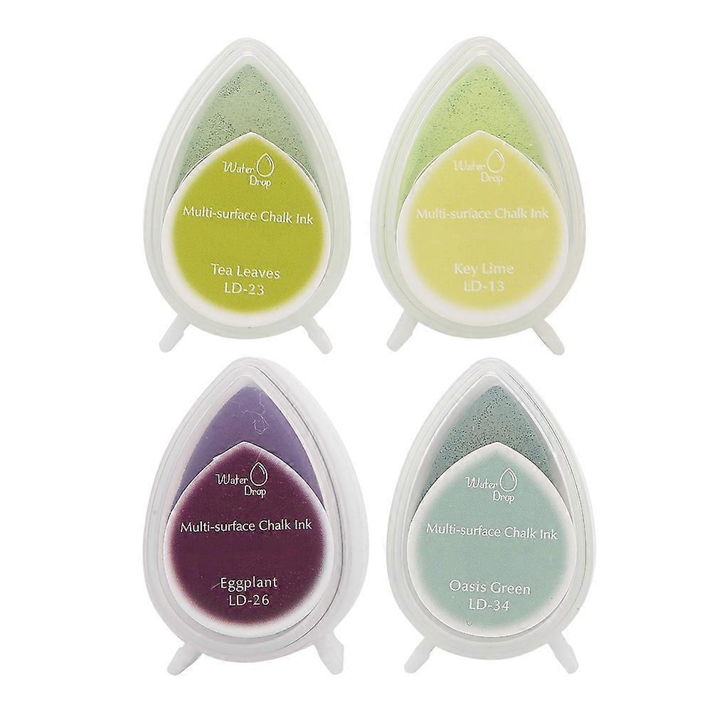 4 färger bläckdyna färgad stämpel bläckdyna för papper kartong lera trä läder hantverk13232634 YEMAA