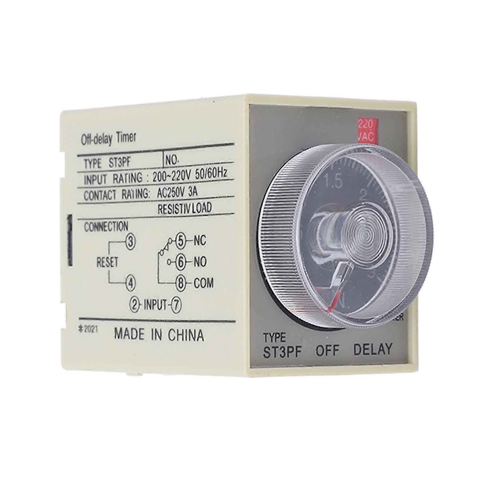 BERM Power Off Delay Relay Knob Control Timing Timer High Accuracy AC200?220V ST3PF 3Min