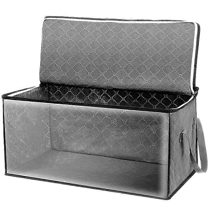 2PCS Quilt Organizer Box Foldable Portable Closet Stackable Bins Non Woven Clothes Storage Blankets