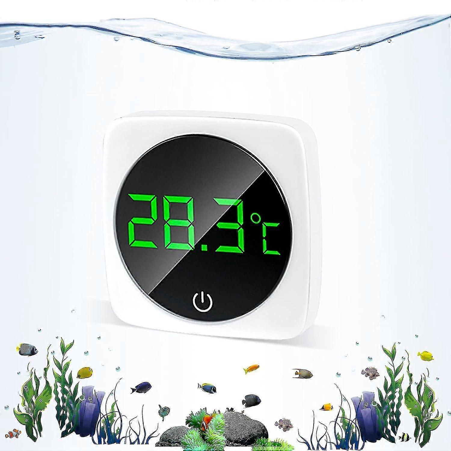 Led Aquarium Thermometer, Touch Screen, Accurate Aquarium Temperature Sensor, Energy Saving And Self-adhesive For Fish And Aquatic Animals