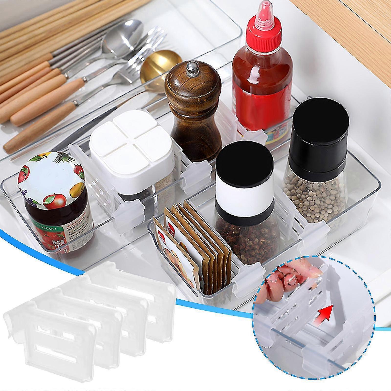 4pcs Refrigerator Space Telescopic Partition,refrigerator Side Door Retractable Divider Storage Box Inside