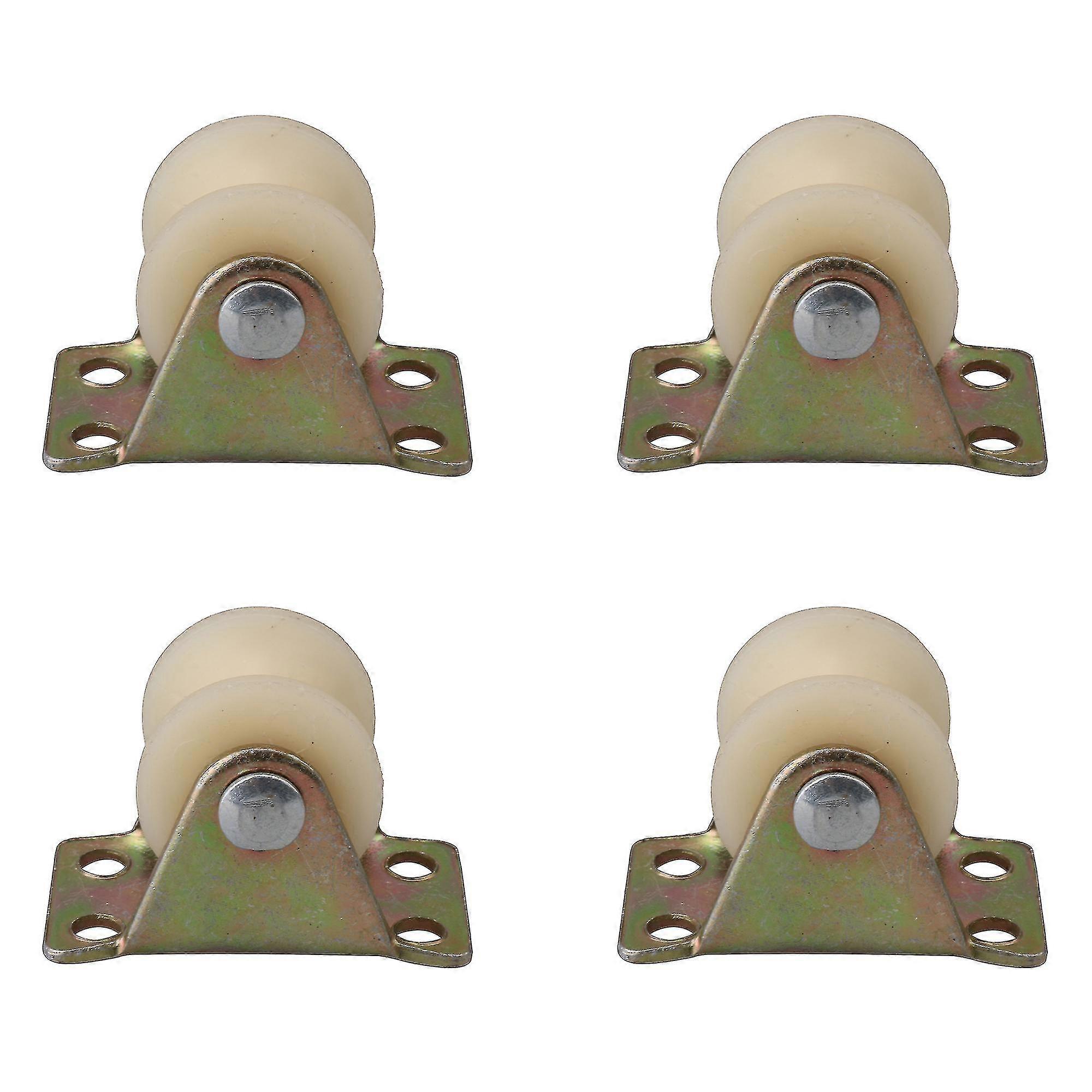 4pcs Fixed Caster Wheel 1.2inch Dia For Inverted Track Doors Windows Beige
