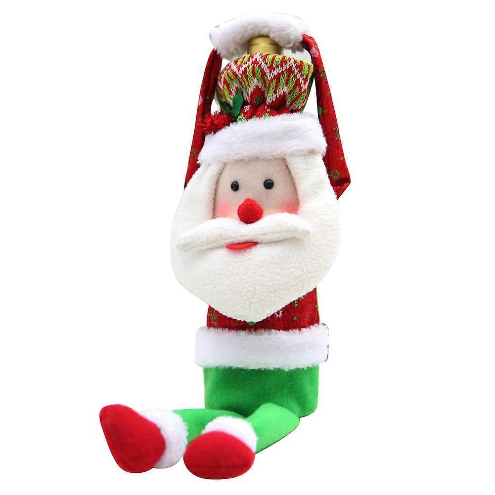 Karácsonyi borosüveg-borító Pezsgősüvegek táskadísz partidíszekhez (Mikulás)