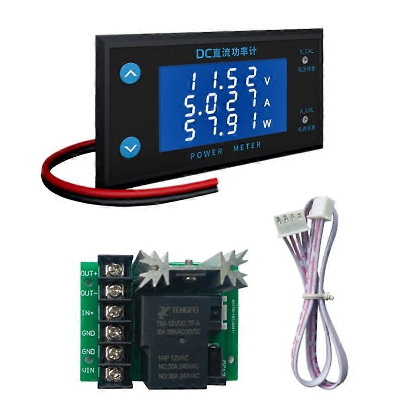 0-200VDC 10A Leistungsmesser Digitales Voltmeter Amperemeter Wattmeter Temperaturmonitor