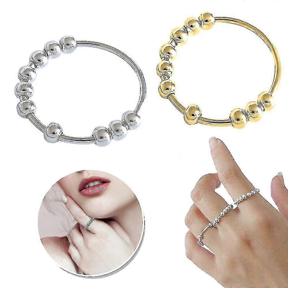 An Anti-stress Ring To Relieve Anxiety-size,color:m,silver
