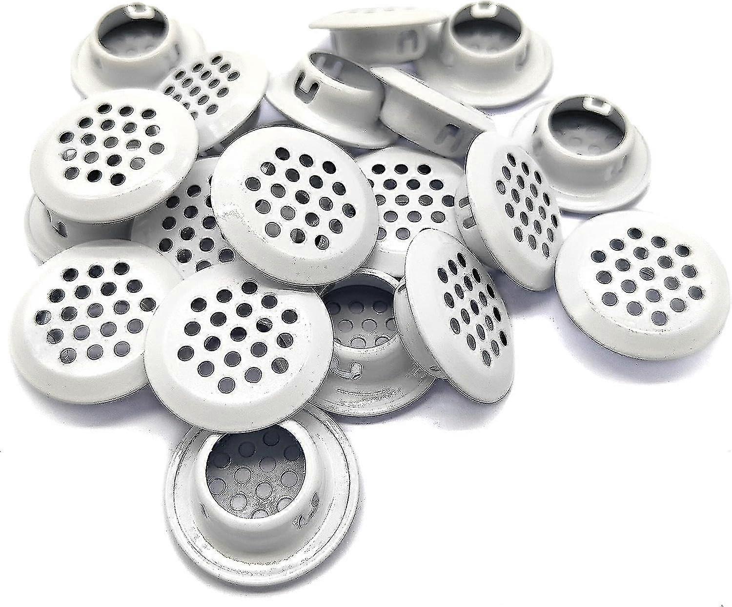 20 قطعة فتحات تهوية 19 مم دائري Soffit Vent الفولاذ المقاوم للصدأ جولة تنفيس شبكة هول كوة للمطبخ خزانة خزانة الحمام (أبيض) -xx