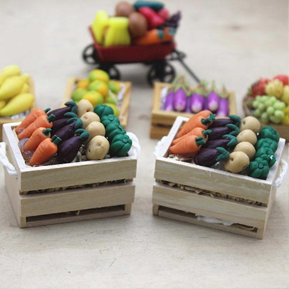 Dollhouse Miniature Vegetables with Frame Simulation Model Pretend Play Toy