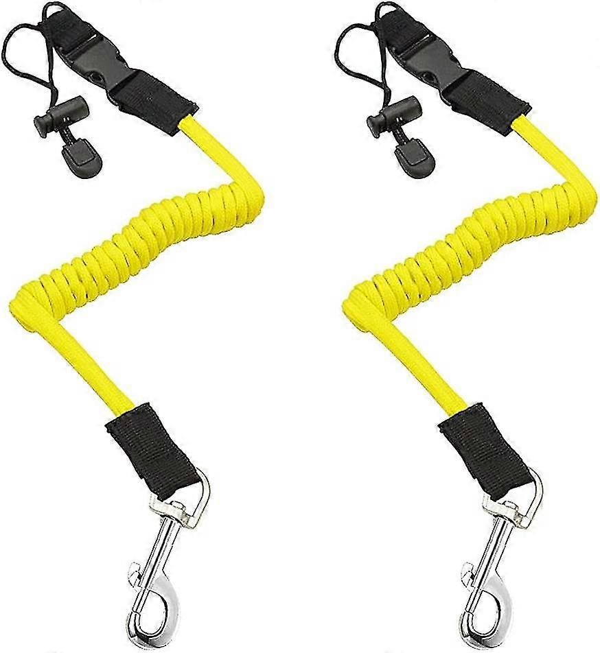 Kayak Paddle Leash, Safety Elastic Kayak Paddle Rope Canoeing Accessories With Adjustable Belt Buckle And Metal Hooks For Canoeing Boating Surfing (2p