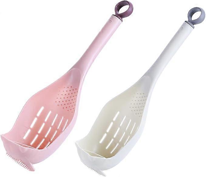 2pcs Kitchen Colander Kitchen Tool Pasta Scoop Strainer Spoon Filter Spaghetti Strainer Slotted Spoon