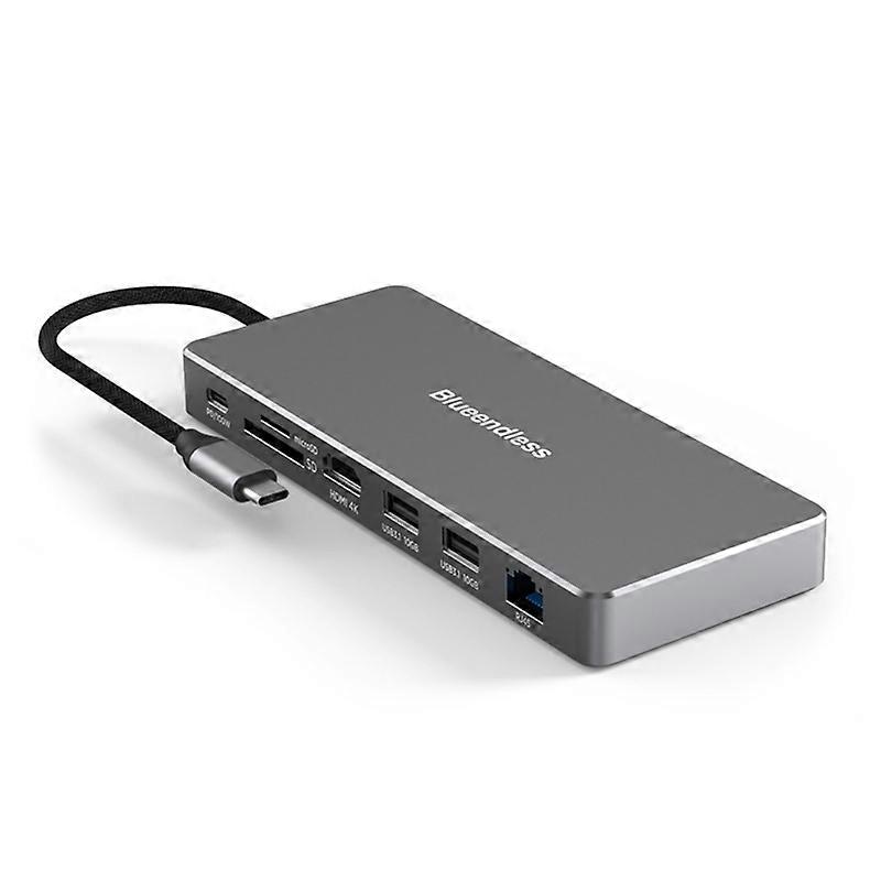 USB Hub Adapter Multi USB C 8Port Splitter For PC Laptop Notebook Receiver