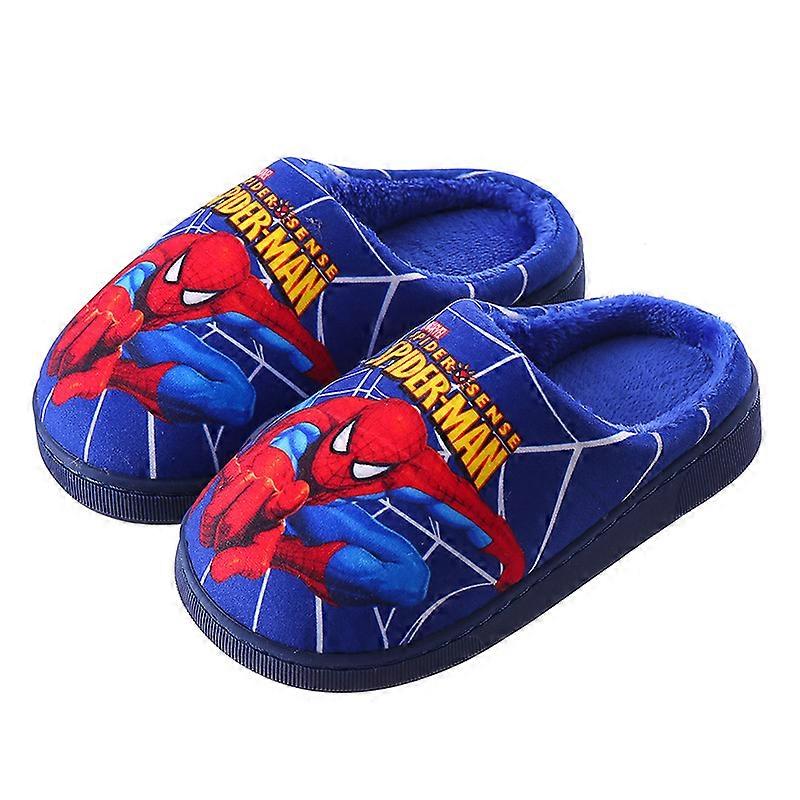 Children Cartoon Spiderman Cotton Slipper Soft Autumn Winter Warm Princess Baby Boy Girl Indoor Home Bedroom Cotton Shoes