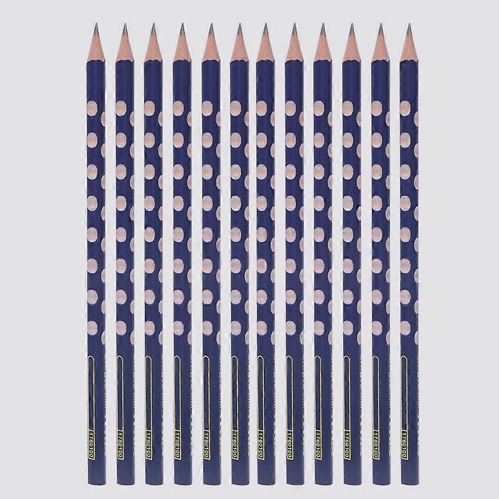 12Pcs Triangular Beech Pencil HB Painting Writing Stationery Students Correction Writing Tool