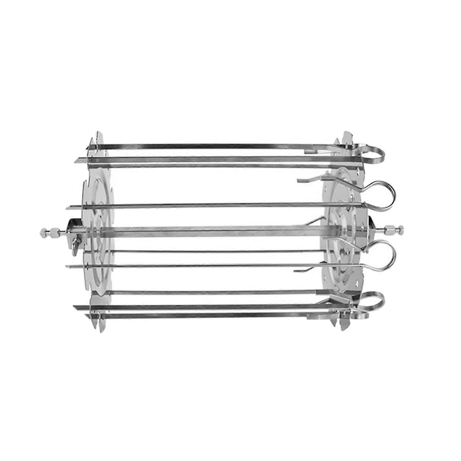 Grillspydbur, grillspydstang, universelt roterende spydsystem i rustfritt stål, tilbehør til pommes frites