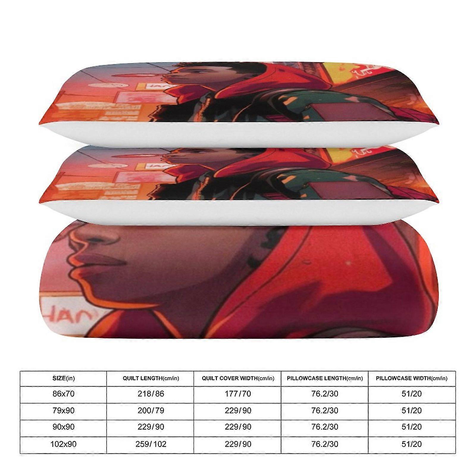 Bedding set HL529 Miles Morales Down Duvet Cover Microfiber Bedding Set, 1 Down Duvet Cover and 2 Pillowcases XN529