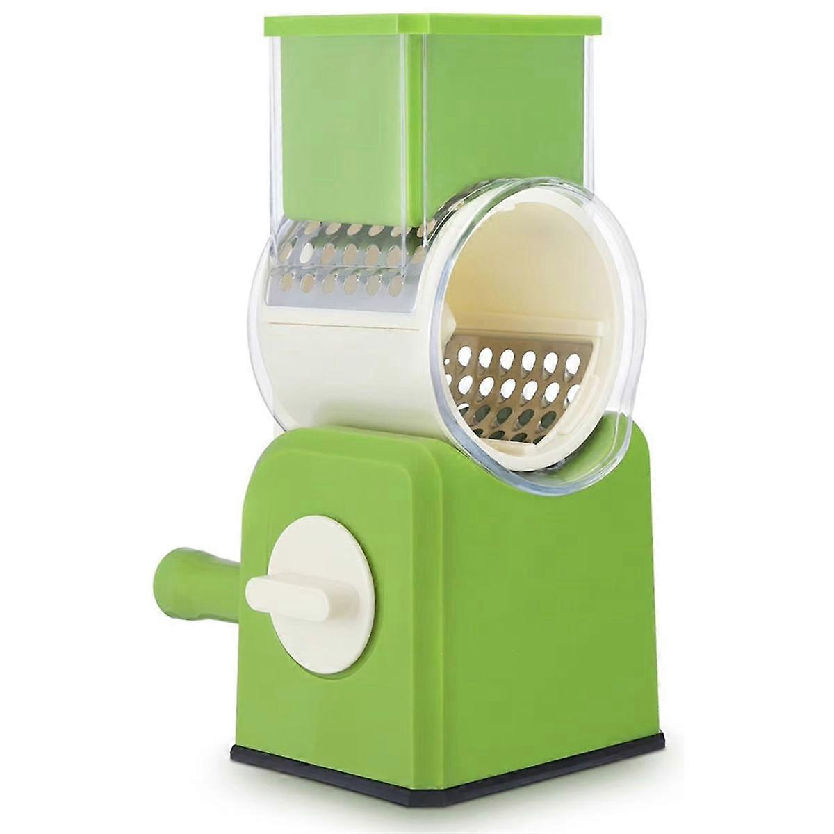 Rotary Cheese Grater - Manual Vegetable Slicer and Shredder with Handle, Strong Suction Base Effici