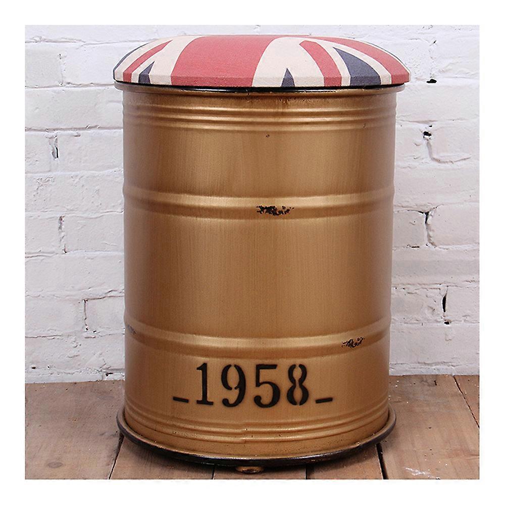 Creative bucket iron chair large capacity storage stool