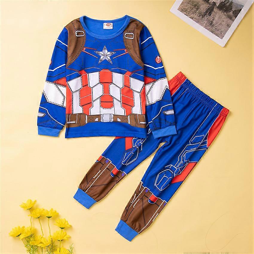 ins barnkläder pojkar pyjamas set barns hem kläder tecknad Spider-Man Iron Man Hulk 2-delat set