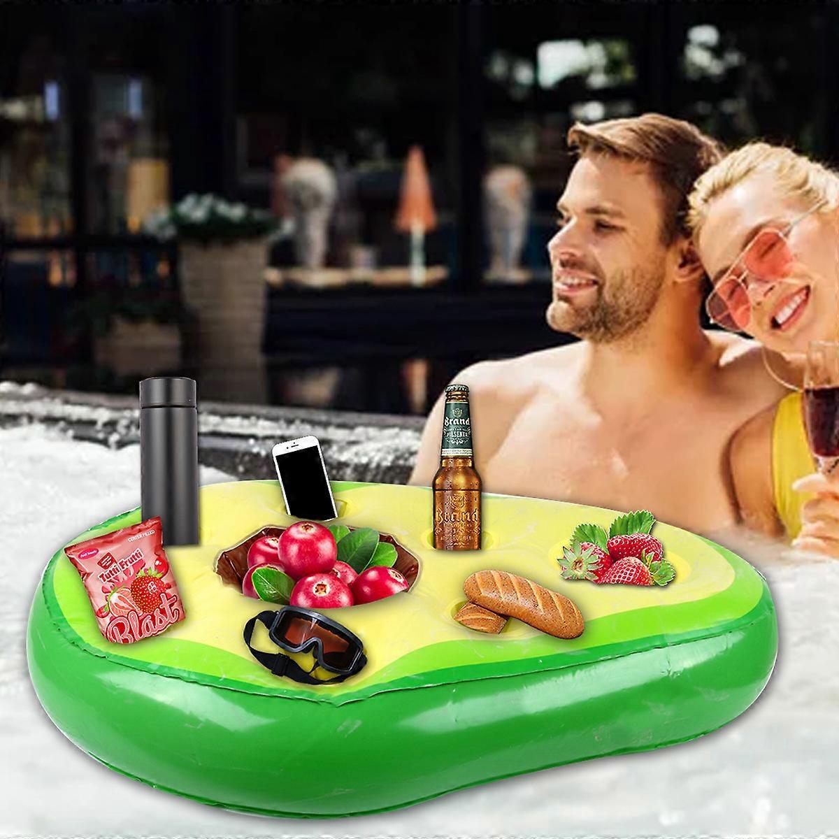 Inflatable Pool Drink HolderInflatable Drink Holder with 8 HolesPool Floating Bar with Air PumpInflatable Floating Bar Tray for Beach Vacation Pool et