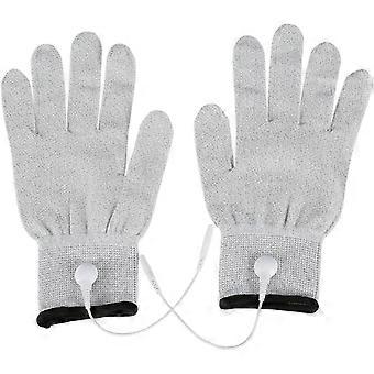 1 par de luvas de massagem condutiva luvas de eletrodo de fisioterapia para eletroterapia, massagem (L)