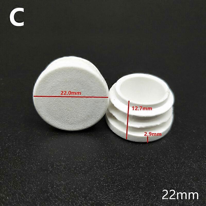10Pcs Round Plastic White Blanking End Cap Caps Tube Pipe Inserts Plug Bung
