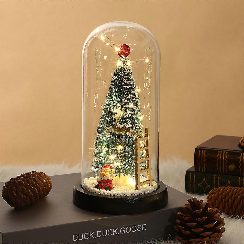 Glass Christmas Tree Hanging Decoration Night Light