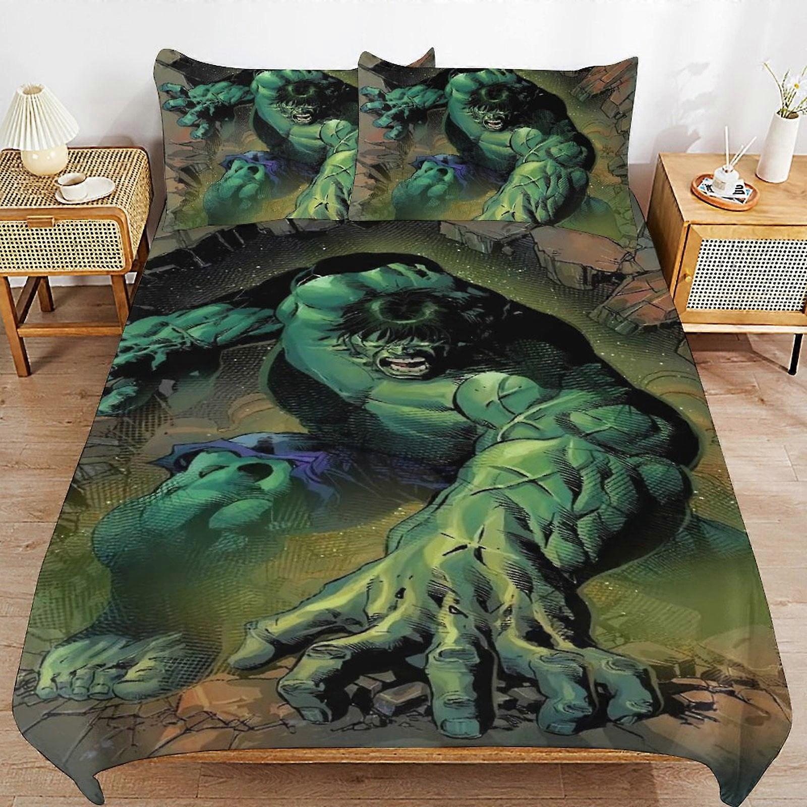 Parure de lit NK507 The Hulk Bedding Sets Housse de couette ultra douce et douce pour la peau 3 pièces, Cute Comforter Cover Bed Set PC507