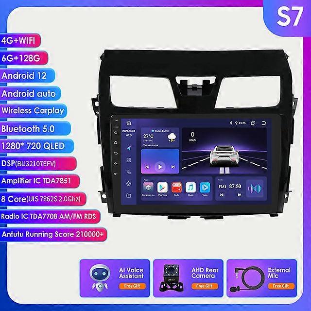 2 Din Android 12カーラジオマルチメディアプレーヤー日産アルティマティアナ3 2013 2014 2015 10.1"車、自動、GPSステレオ、ナビ、Carplay、Wi-Fi