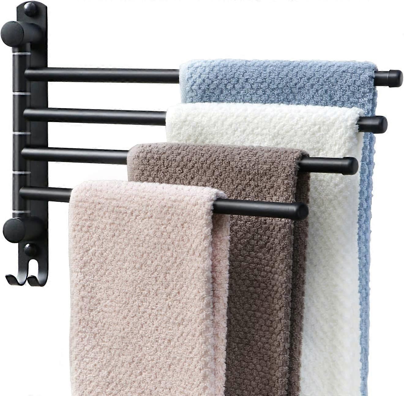 Wall Mounted Towel Bar, Swivel Towel Rack SUS304 Stainless Steel Towel Bar, Space Saving Towel Racks