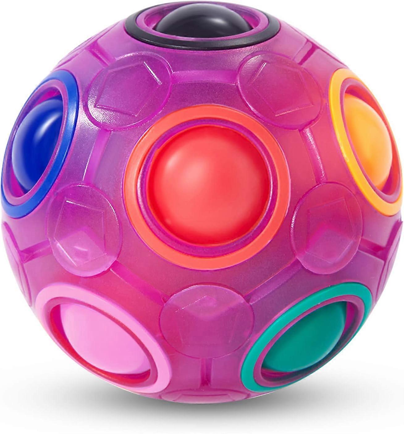 Magic Rainbow Puzzle Ball, Fidget Ball Puzzle Game Fun Stress Reliever Magic Ball Brain Teaser Ball Toys for Children Teens & Adults
