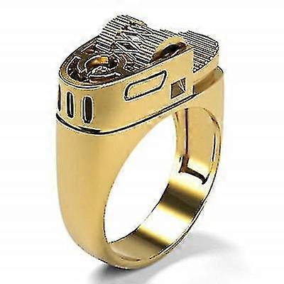 Creative Lighter Ring, Punk Ring Jewelry, Gold