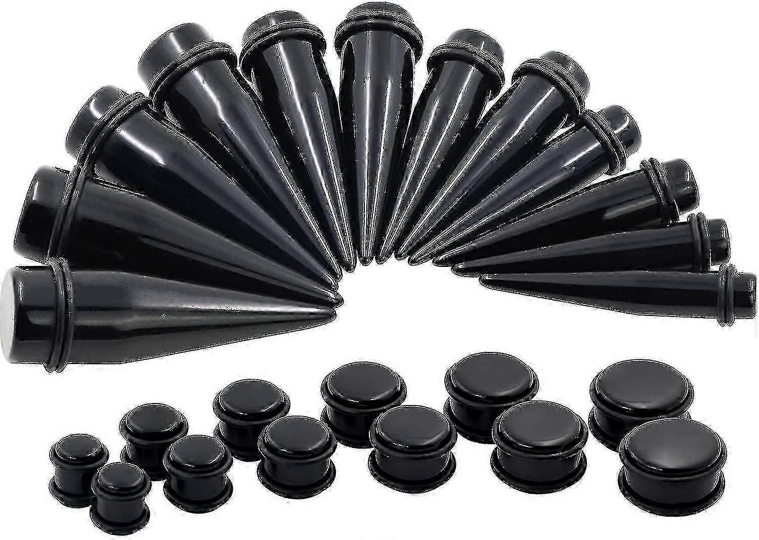 24pcビッグゲージキット耳伸ばし00g-20mmアクリルテーパープラグトンネルピアスキット