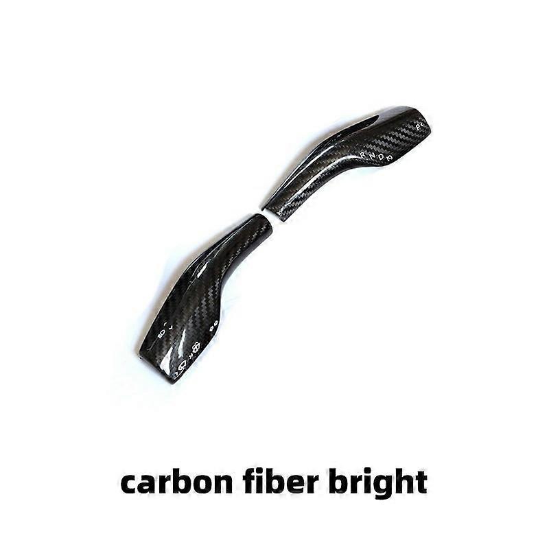 Car Interior Column Shift Cover For TeslaModel 3/Y 2023 2022 Real Carbon Fiber 2pcs Protective Pick Cover Decorative Stickers Car Accessorie Vehicle D