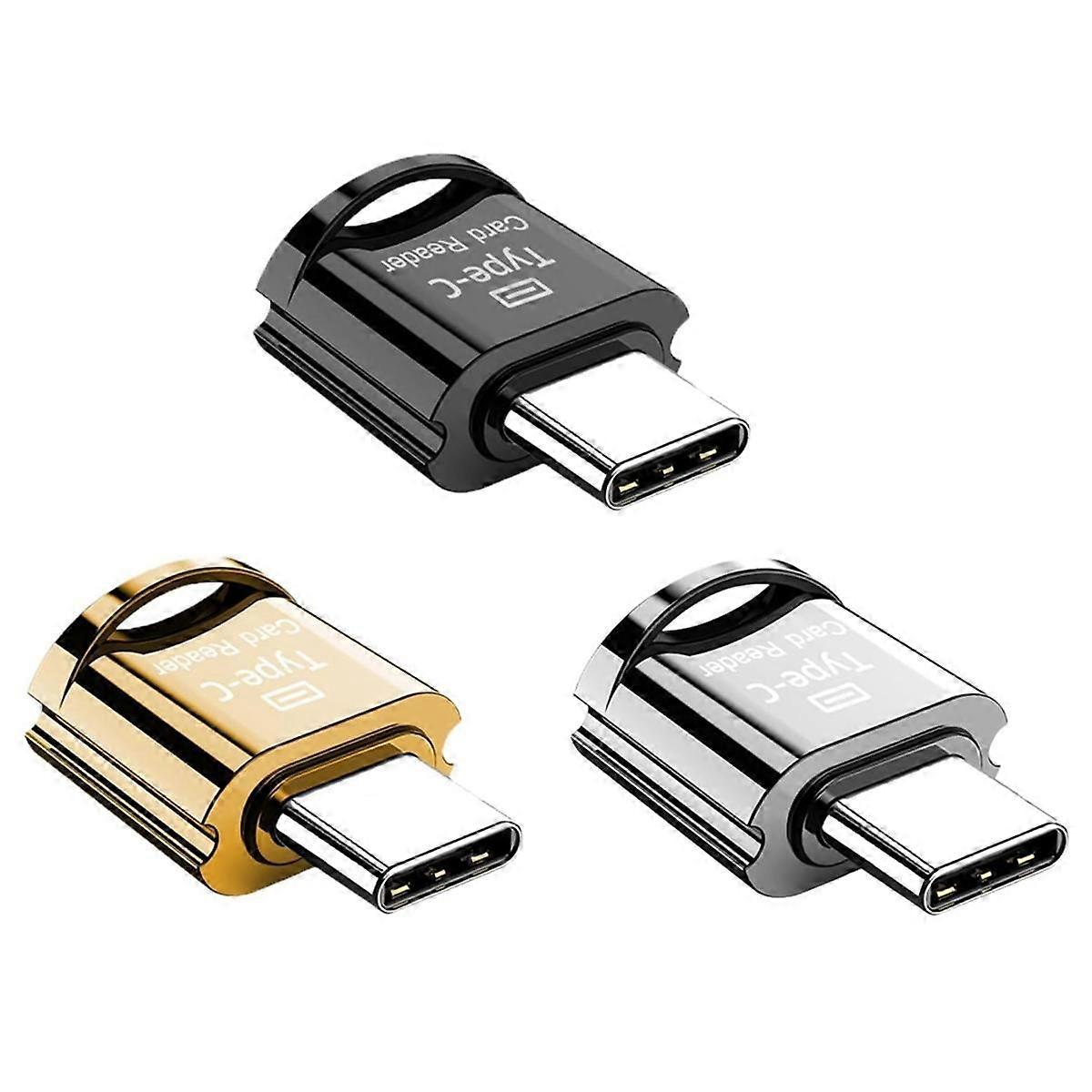 Lettore di schede micro USB C, adattatore per lettore di schede TF/schede di memoria, confezione da 3, scheda di memoria OTG portatile per Windows e laptop.