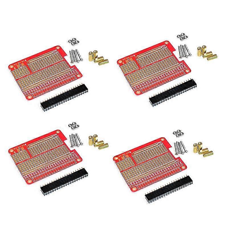 4 Sätze Gpio Breakout Diy Breadboard Shield Red Expansion Board Kit Kompatibel mit Raspberry Pi 4 3 2 B + A +