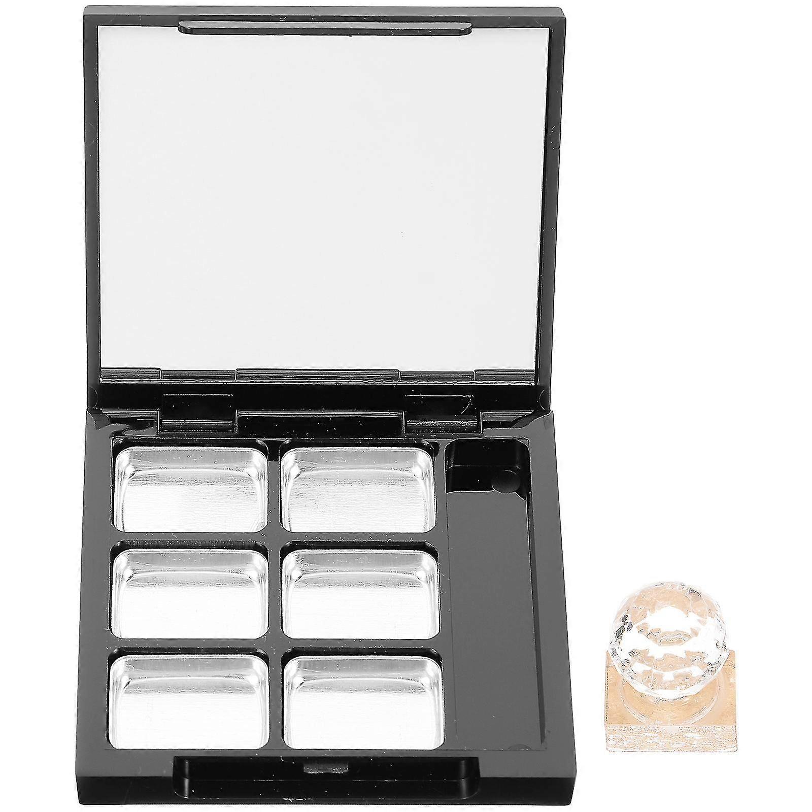 1 Set Compact Empty Highlighter Case Mirror Inside Refillable Cosmetics Container