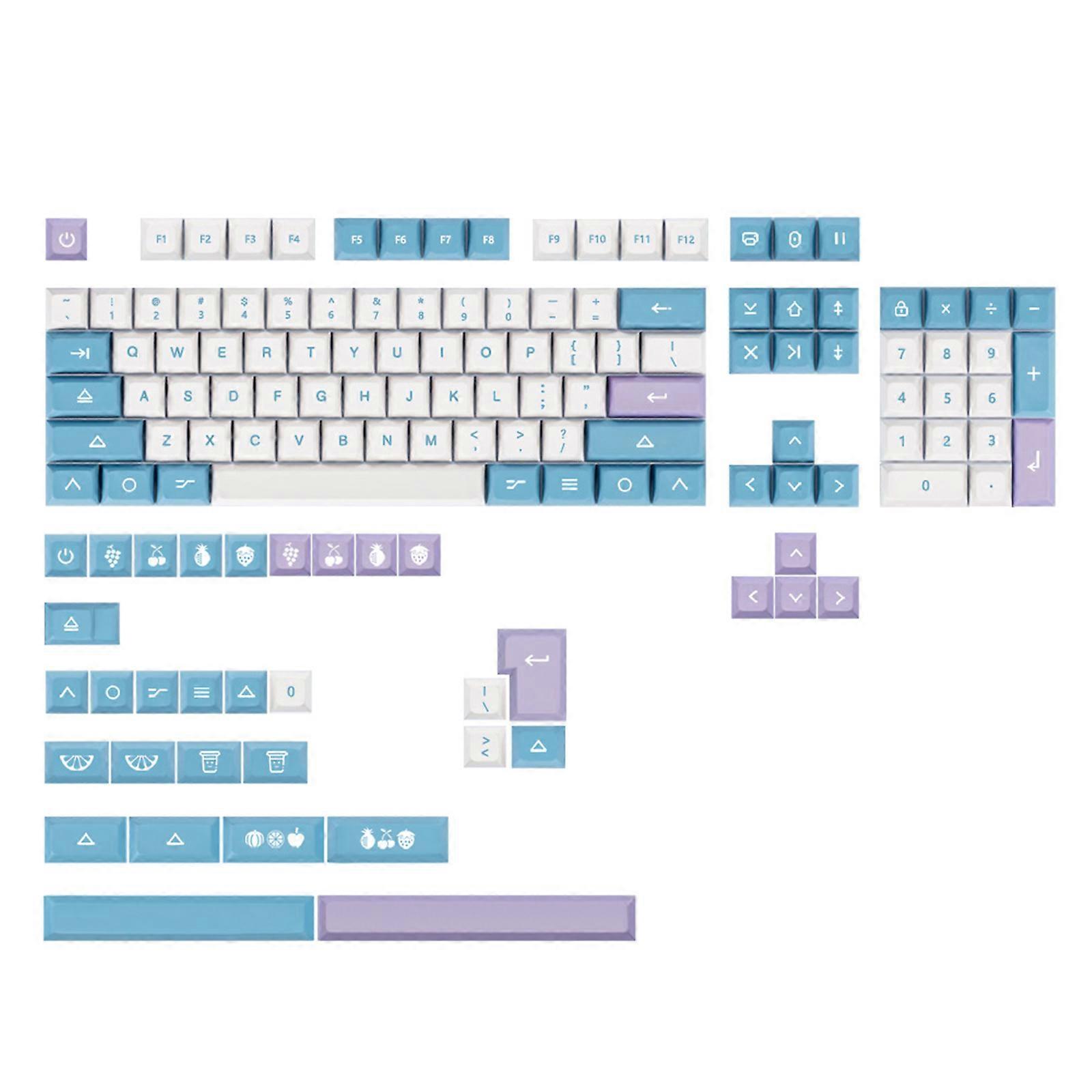138-Key PBT Keycaps XDA Profile DYE Sublimation Fruit Yogurt Mechanical Keycap